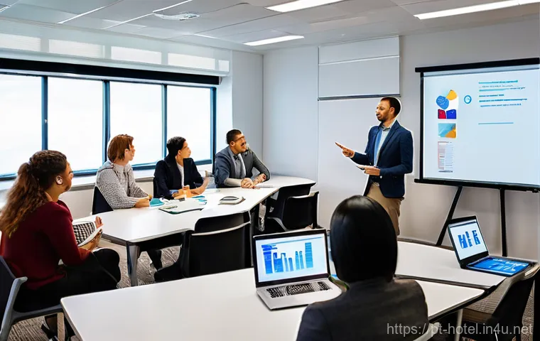 호텔 실무 교육과정 비교 분석 - **Prompt:** An inspiring scene of a sustainable hotel's exterior and grounds, showcasing eco-friendl...