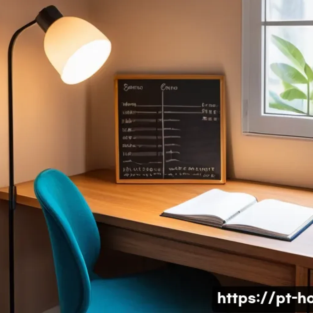 호텔 실기 시험 전날 준비 방법 - A cozy, well-organized study corner in a modern Brazilian apartment, featuring a wooden desk neatly ...